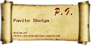 Pavits Ibolya névjegykártya